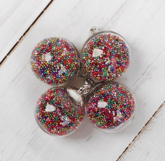 Подвеска "Колба стеклянная с разноцветным микробисером" (862)