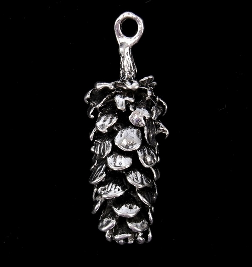 Подвеска металлическая "Шишечка" цвет серебряный (872)