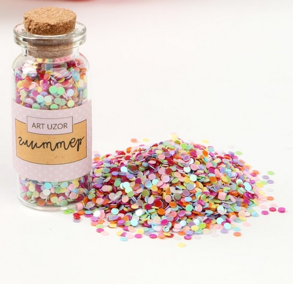 Глиттер в баночке "Конфетти", цвет микс