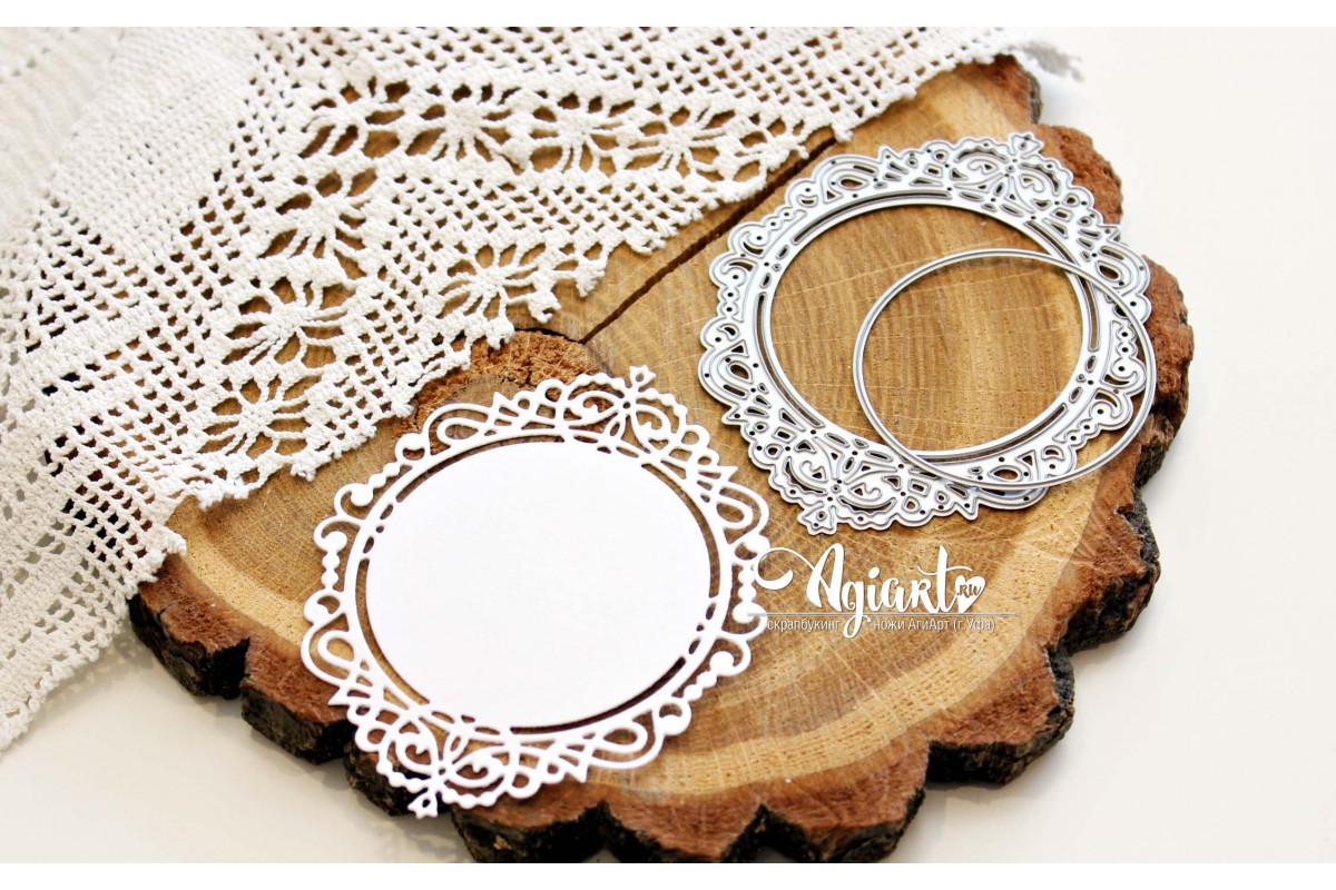 Нож для вырубки Agiart "Рамка круглая Ар-деко"