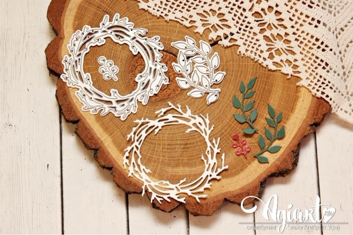 Нож для вырубки Agiart "Венок с веточками"