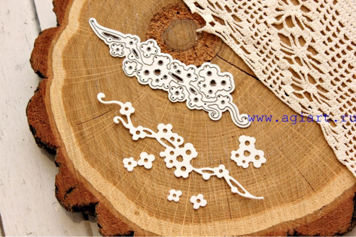 Нож для вырубки Agiart "Веточка цветущая"