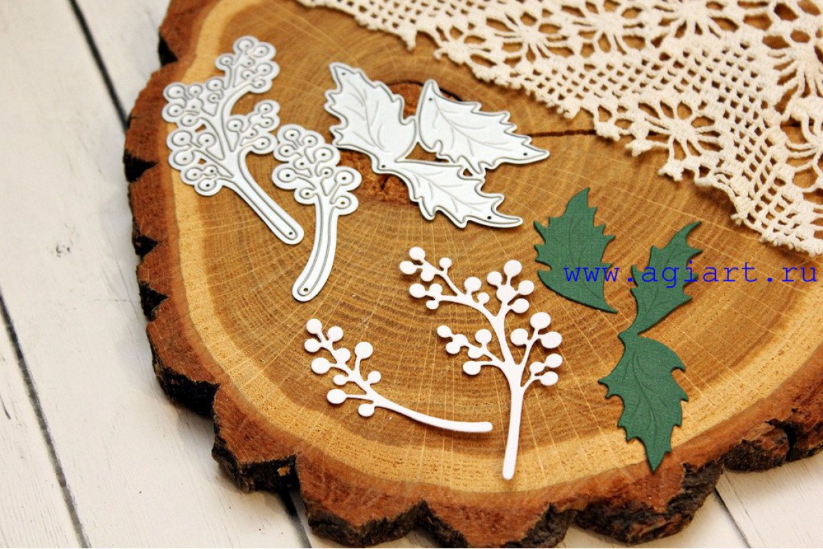 Нож для вырубки Agiart "Веточки с остролистом"