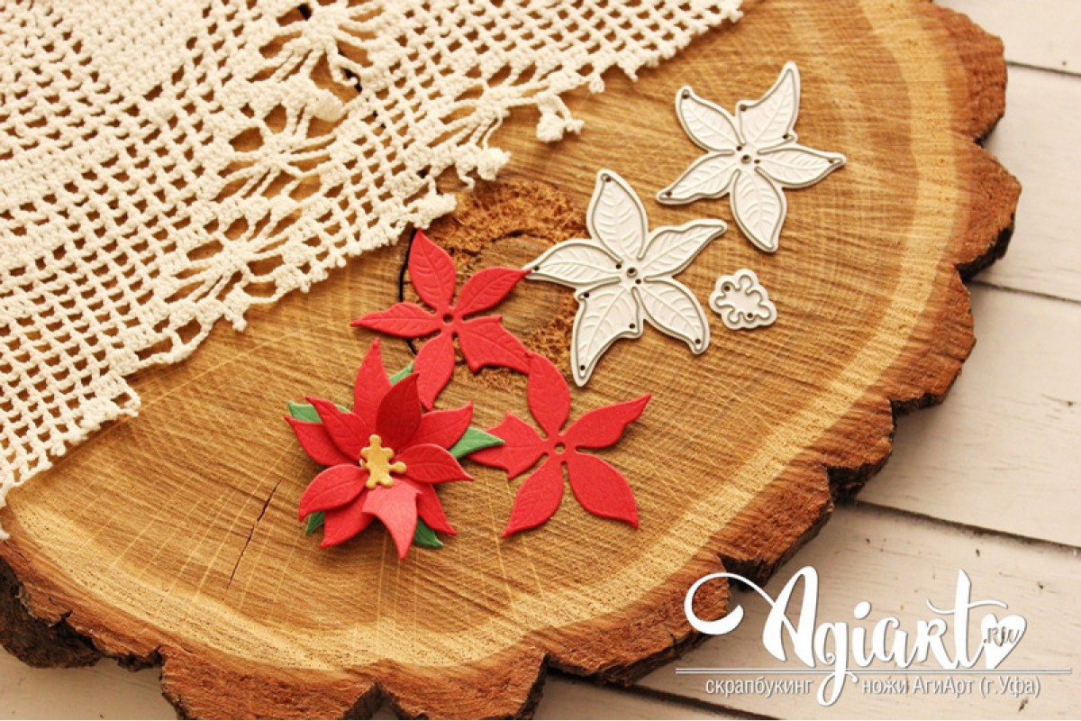 Нож для вырубки Agiart "Пуансеттия малый набор"