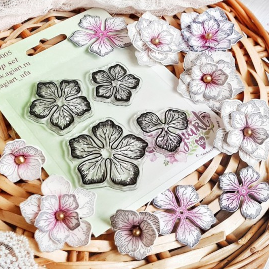 Набор штампов Agiart "Яблоневый цвет"