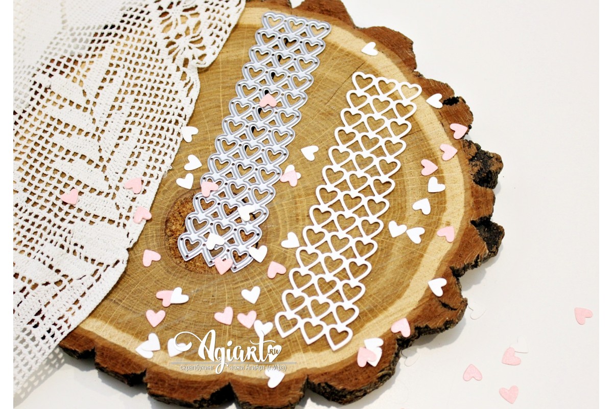 Нож для вырубки Agiart фоновый "Любимые Сердечки"