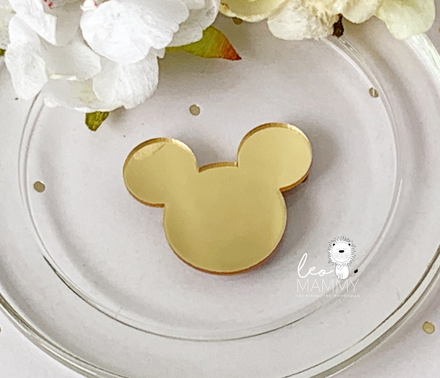 Декор из акрила "Микки Маус", цвет золотой