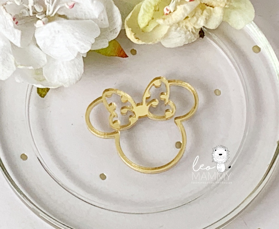 Декор из акрила "Микки Маус девочка", цвет золотой