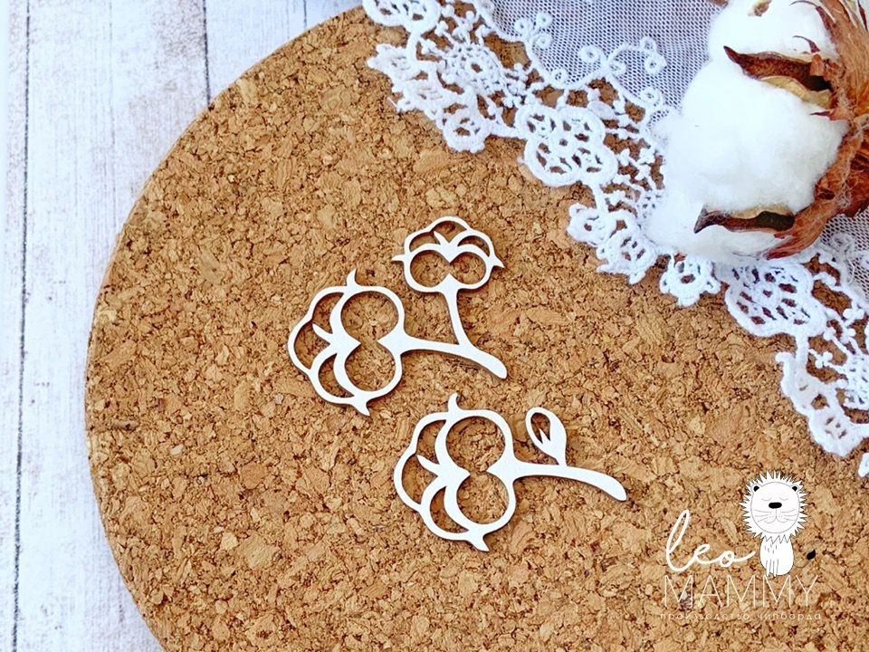 Чипборд LeoMAMMY "Веточка хлопка 2 шт"