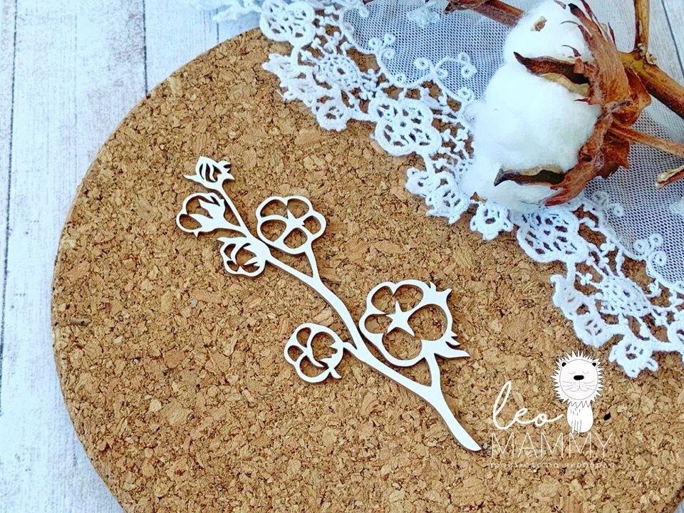 Чипборд LeoMAMMY "Веточка хлопка 1 шт"