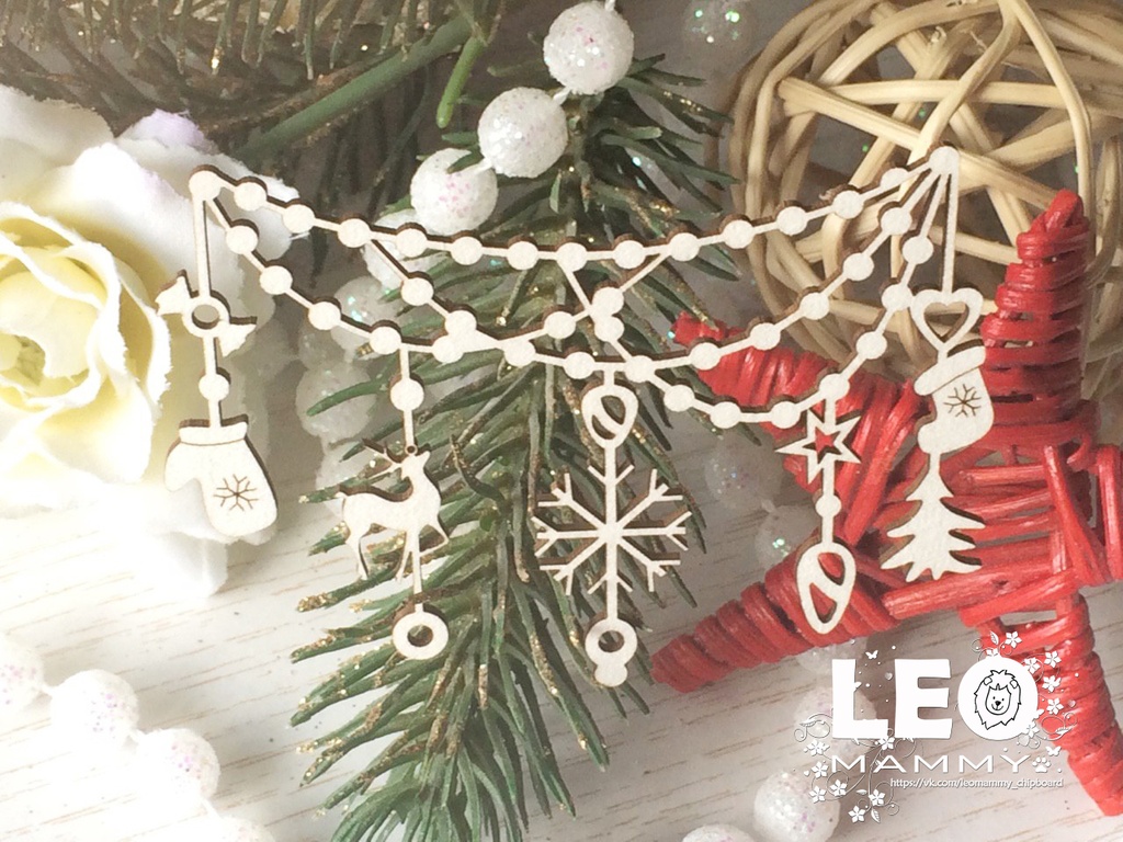 Чипборд LeoMAMMY "Новогодняя гирлянда"