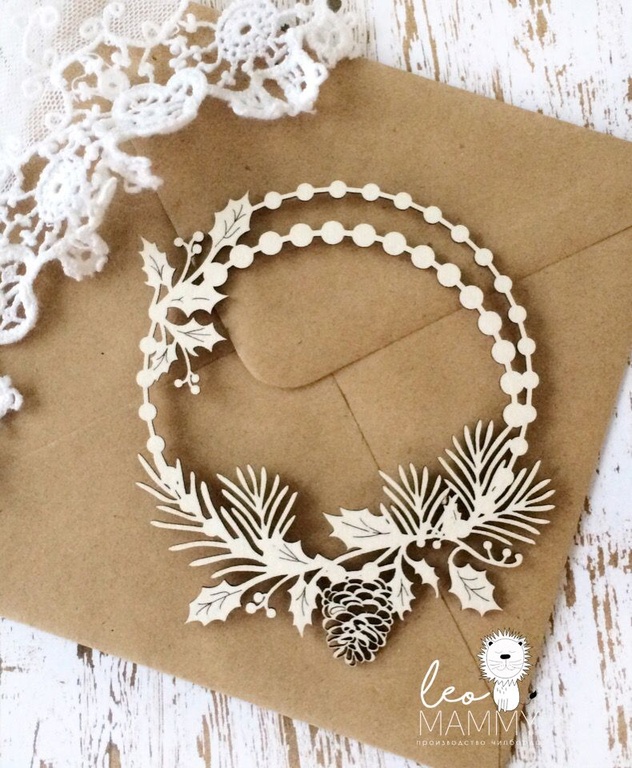 Чипборд LeoMAMMY "Новогодний веночек"