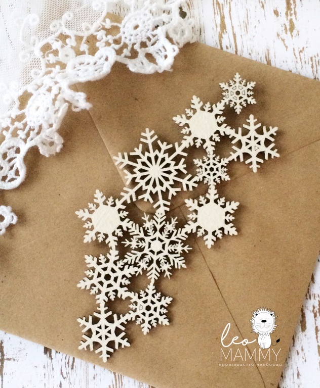 Чипборд LeoMAMMY "Снежинки Фон"