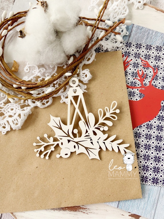 Чипборд LeoMAMMY "Зимняя композиция с фонарем"