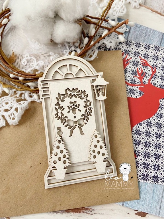 Чипборд LeoMAMMY "Рождественская дверь (6 предметов)"