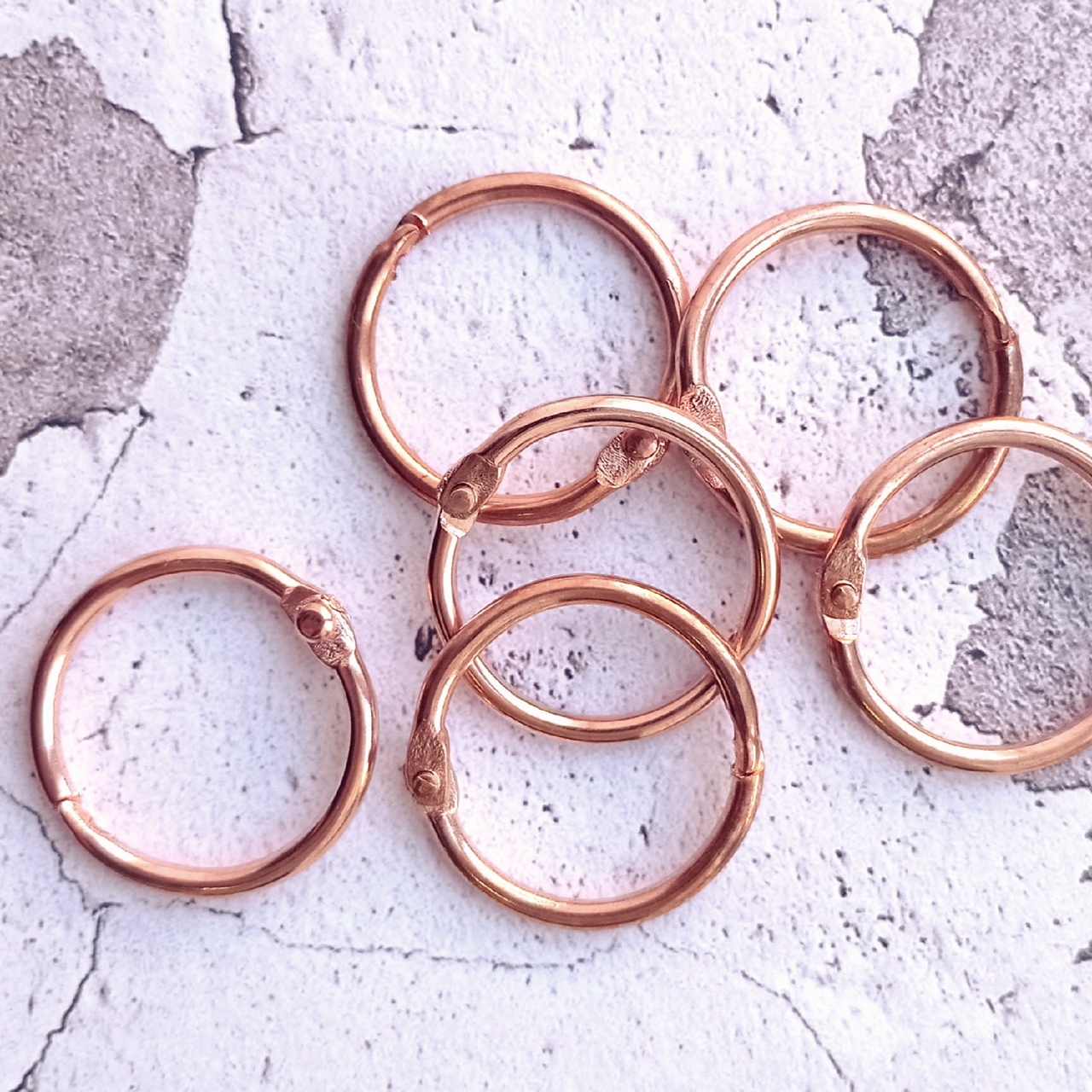 кольцо для альбомов 25 мм, цвет розовое золото