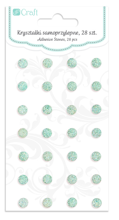Клеевые камушки мерцающие DP Craft, бирюза