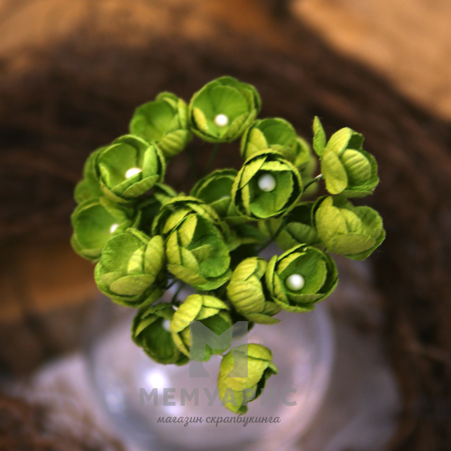 Букет лютиков 1,6 см, 5 шт, цвет зелёный