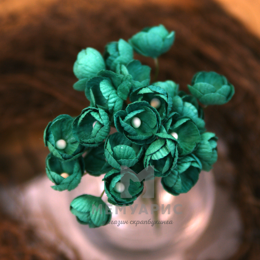 Букет лютиков 1,6 см, 5 шт, цвет изумруд