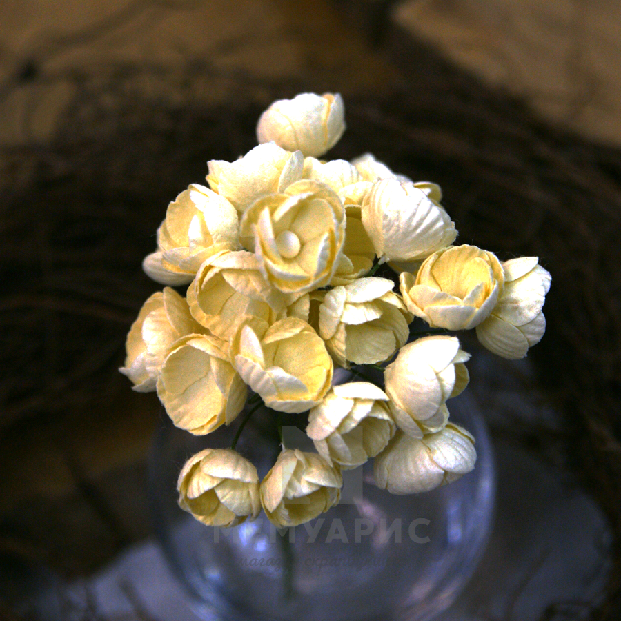 Букет лютиков 1,6 см, 5 шт, цвет кремовый