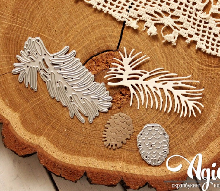 Нож для вырубки Agiart "Кедровая веточка с шишкой"