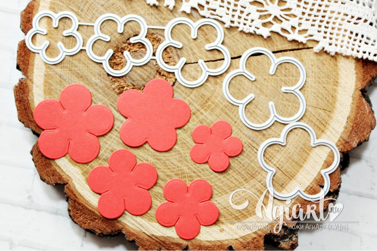 Нож для вырубки Agiart "Набор цветов №5"