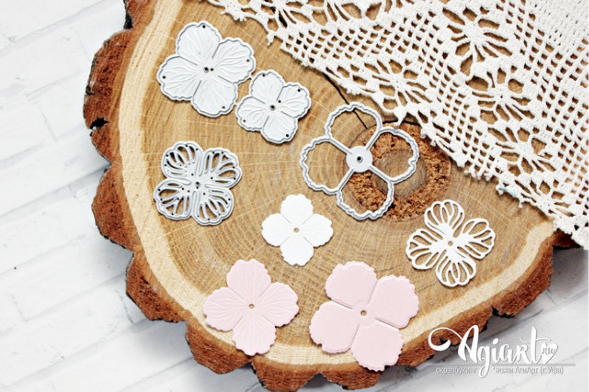 Нож для вырубки Agiart "Набор гортензии"