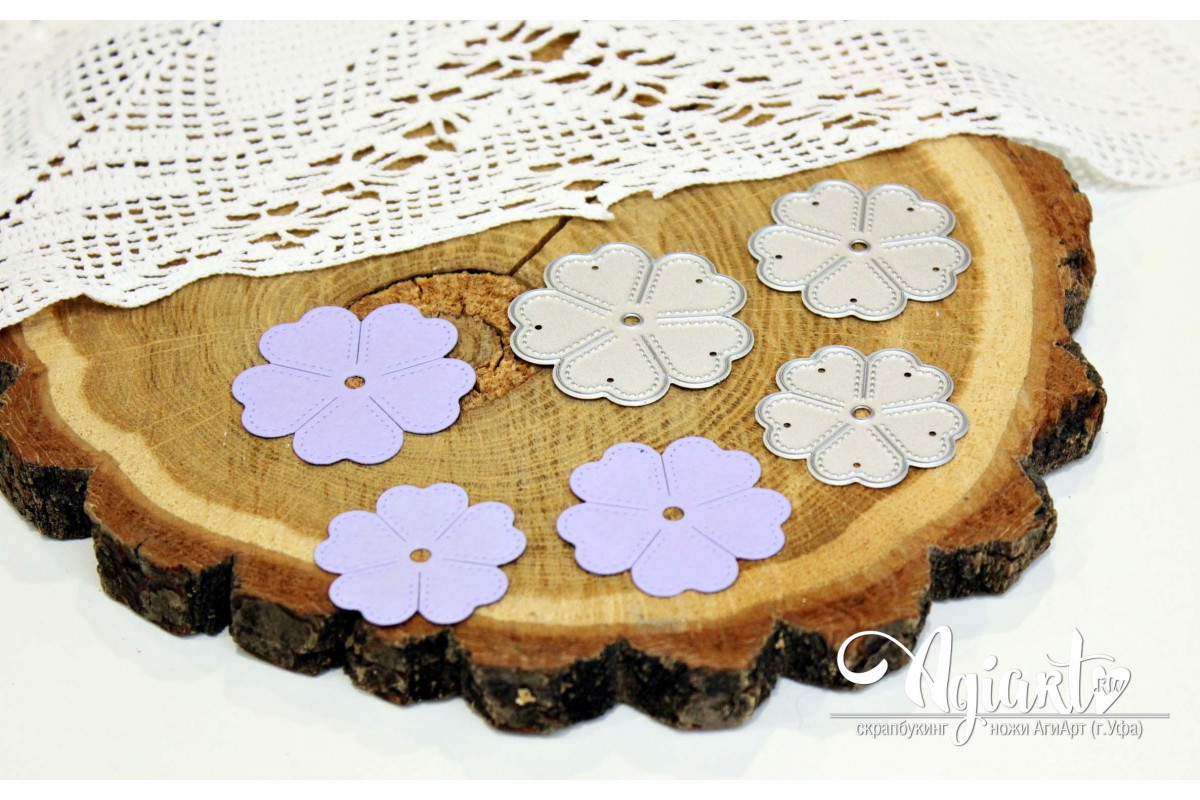 Нож для вырубки Agiart "Примула с прострочкой"