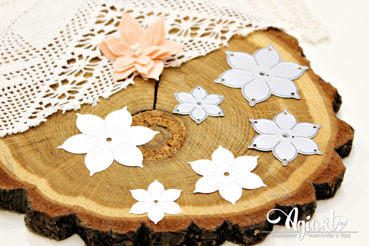 Нож для вырубки Agiart "Набор цветов №6"