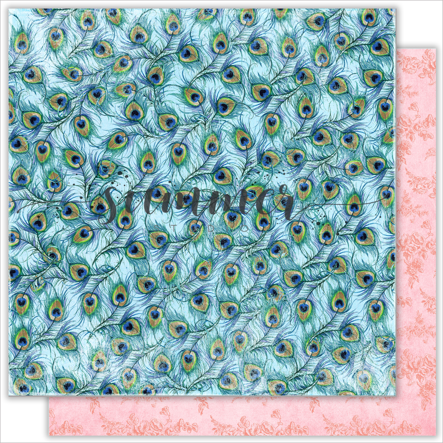 Бумага Summer studio "Bird of paradise", Emerald feathers (SMST52)