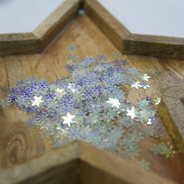 Пайетки-снежинки, цвет перламутровый