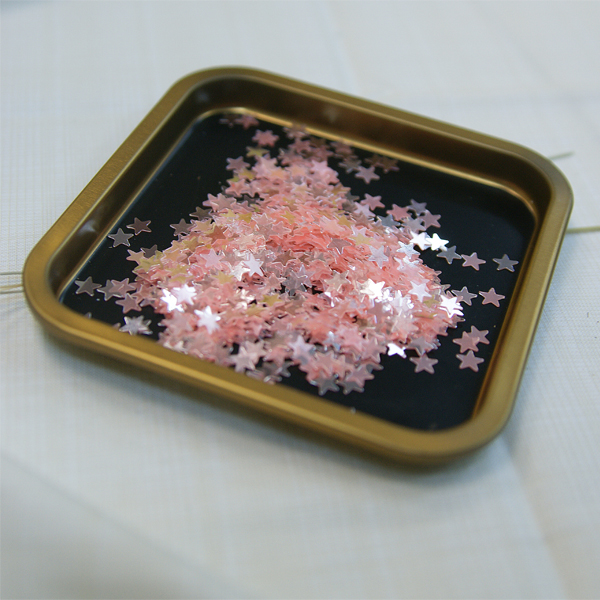 Пайетки-звёздочки, цвет перламутровый розовый