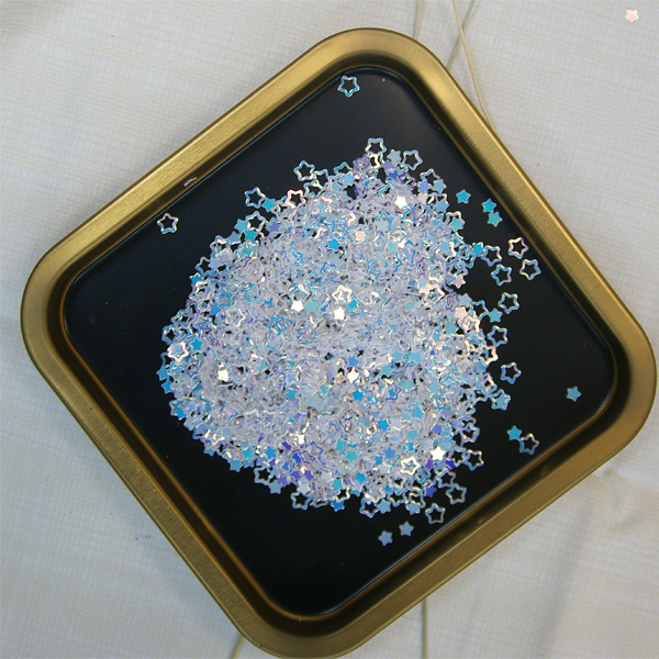 Пайетки-звёздочки, цвет перламутровый единорог