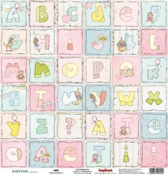 Односторонняя бумага Scrapberrys "Алфавит " (SB142)