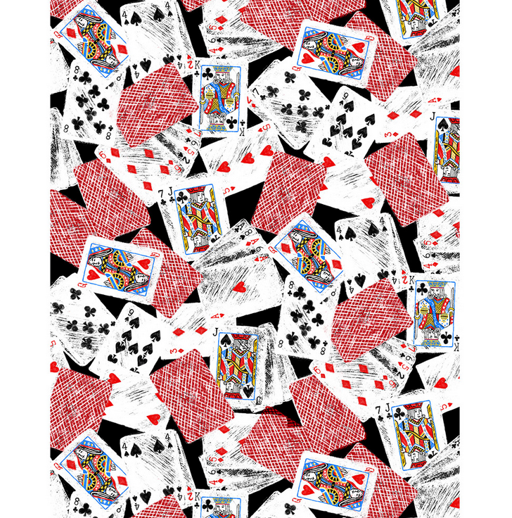 Ткань лоскутная 50 х 55 см "4801", карты игральные