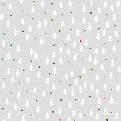 Ткань лоскутная 50 х 55см "4497", белые ёлочки на сером