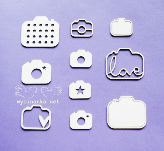 Вырубные элементы из чипборда "Фотоаппараты микс", (21)