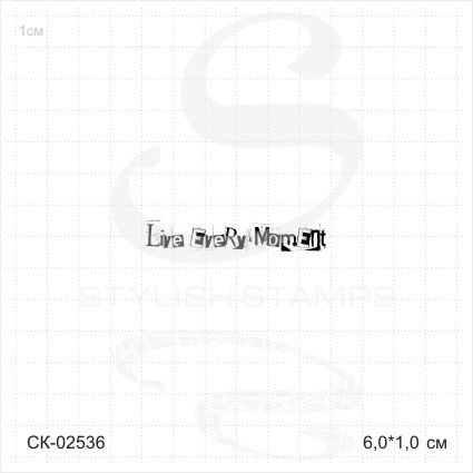 Штамп Stylish Stamps "Live every moment", гранж