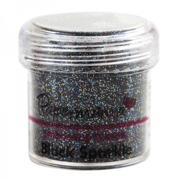 Пудра для эмбоссинга Papermania, чёрный с блёстками