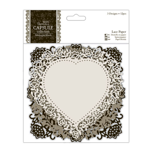 Набор ажурных салфеток Midnight Blush, оттенки серого