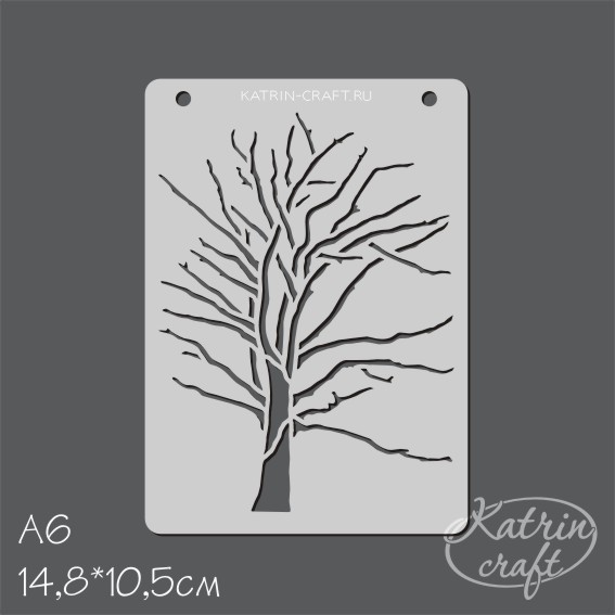 Трафарет Katrin craft А6 "Дерево №3 маленькое"