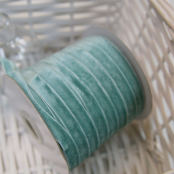 Лента бархатная 10 мм. Цвет морская пена