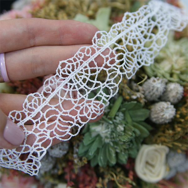 Кружево гипюр 3,5 см "Тонкий ажур", цвет белый