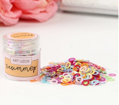 Глиттер в баночке "Кружочки", цвет пастельный микс