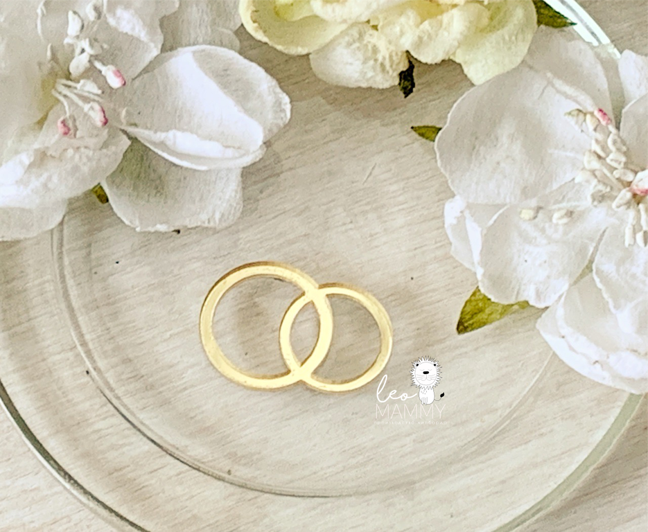 Декор из акрила "Кольца", цвет золотой