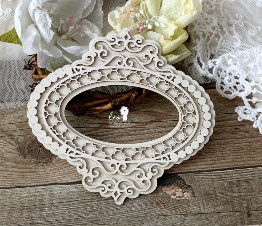 Чипборд LeoMAMMY "Рамочка с Вензелями Ажурная двойная"