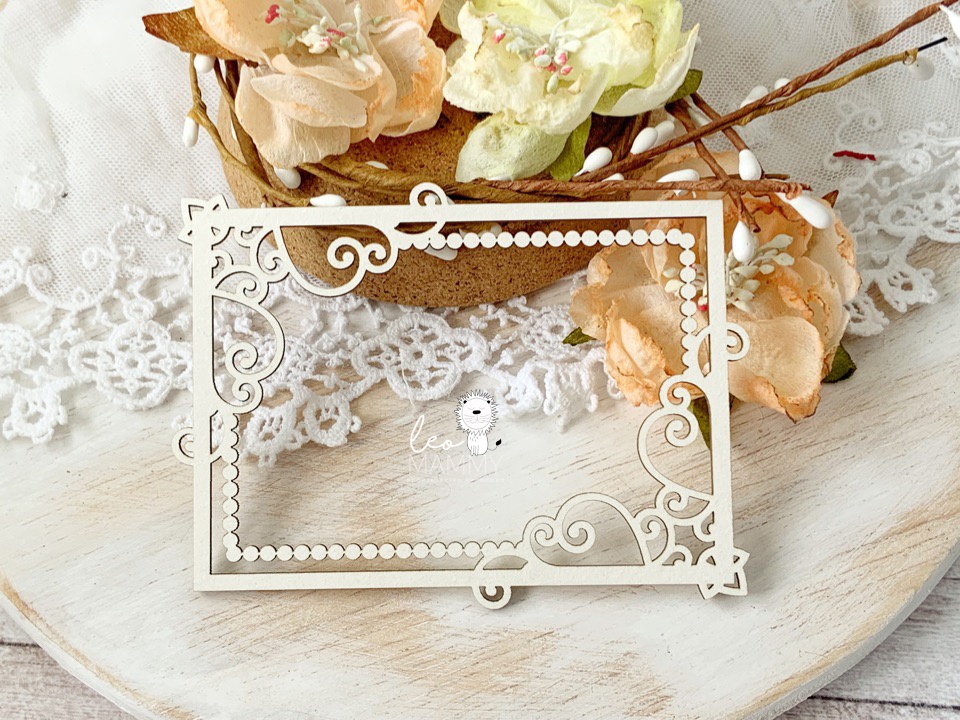 Чипборд LeoMAMMY "Рамочка прямоугольная жемчужная"