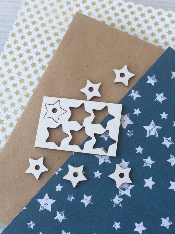 Чипборд LeoMAMMY "Основа под брадс - звездочка", 6 шт