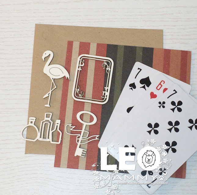 Чипборд LeoMAMMY "Набор № 4 с фламинго"