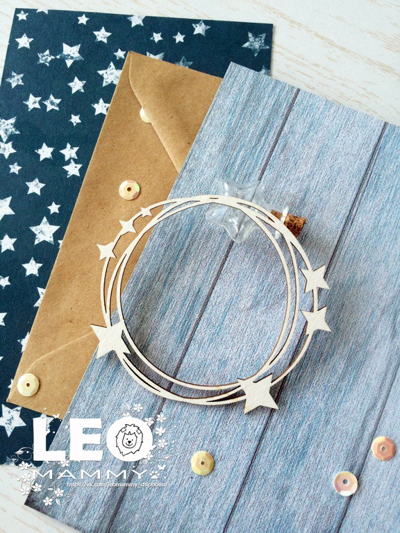 Чипборд LeoMAMMY рамочка "Круги и звезды"